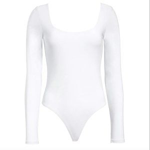 Leith Double Scoop Long Sleeve Thong Bodysuit